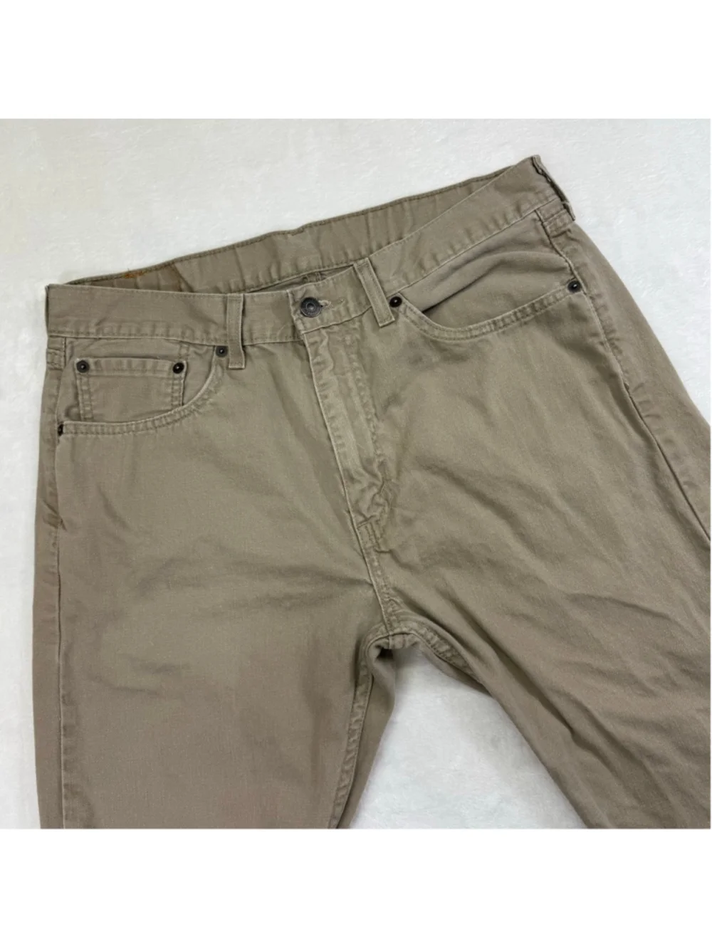 Men's Levi's 505 33x30 Regular Fit Jeans Khaki Beige